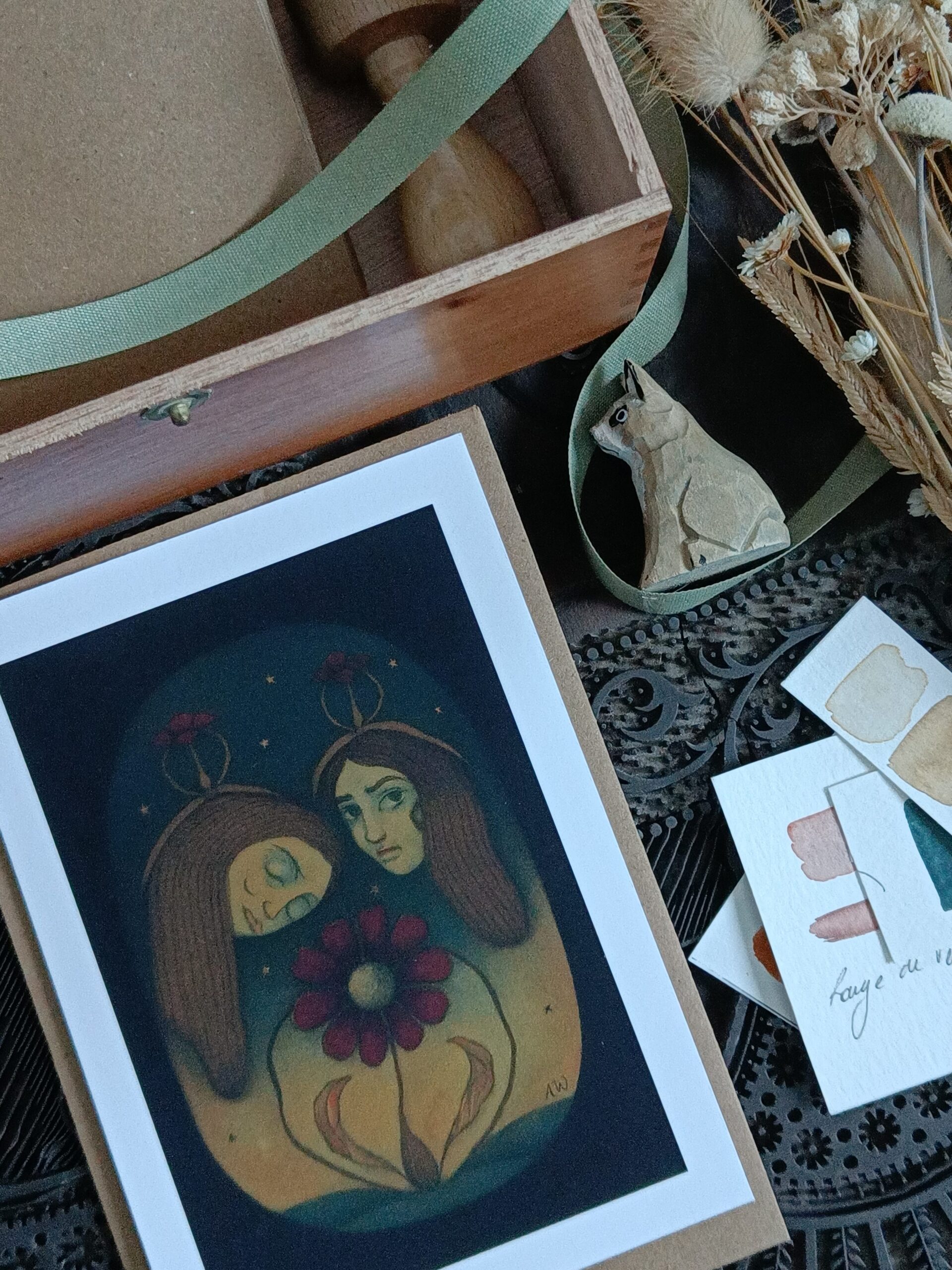 Les jumelles Ambre Watteau Talisman mantra carte