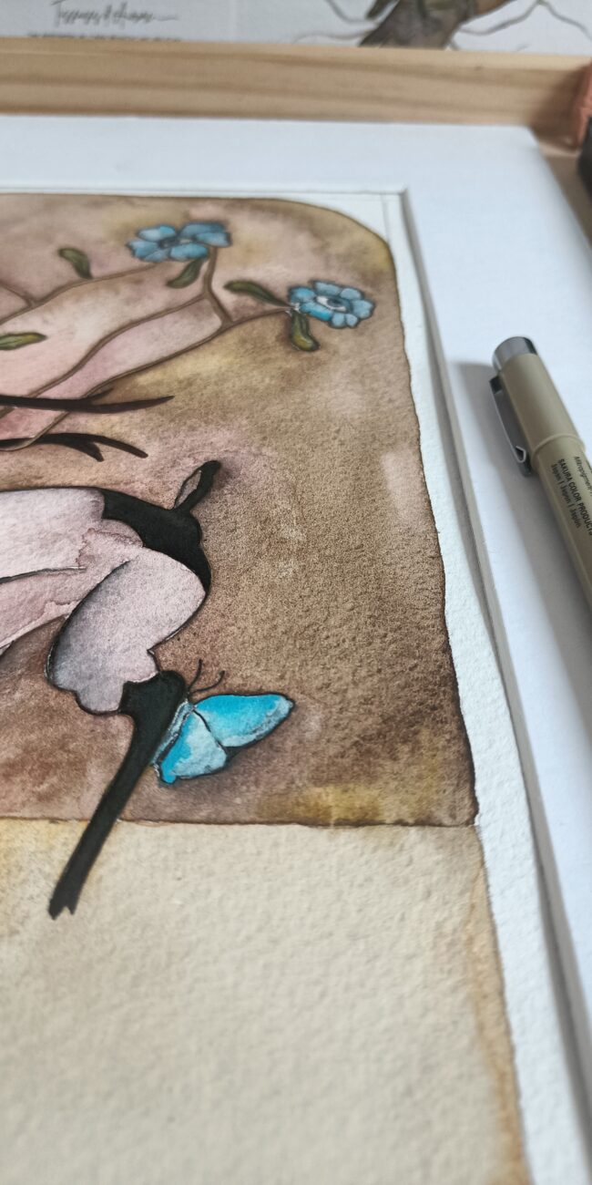 yugen papillon aquarelle illustration