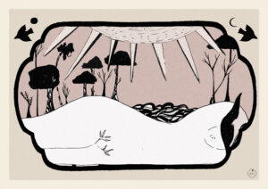 femme-Mon-corps-brule-ambre-watteau-carte-postale