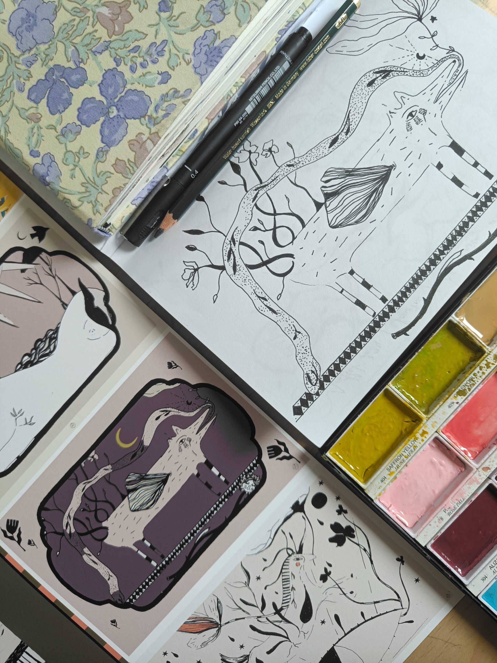 Chien-loup-gardien-de-chemin-carte-postale-ambre-watteau