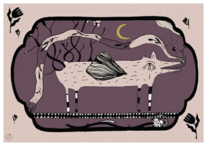 Chien-loup-gardien-de-chemin-carte-postale-ambre-watteau