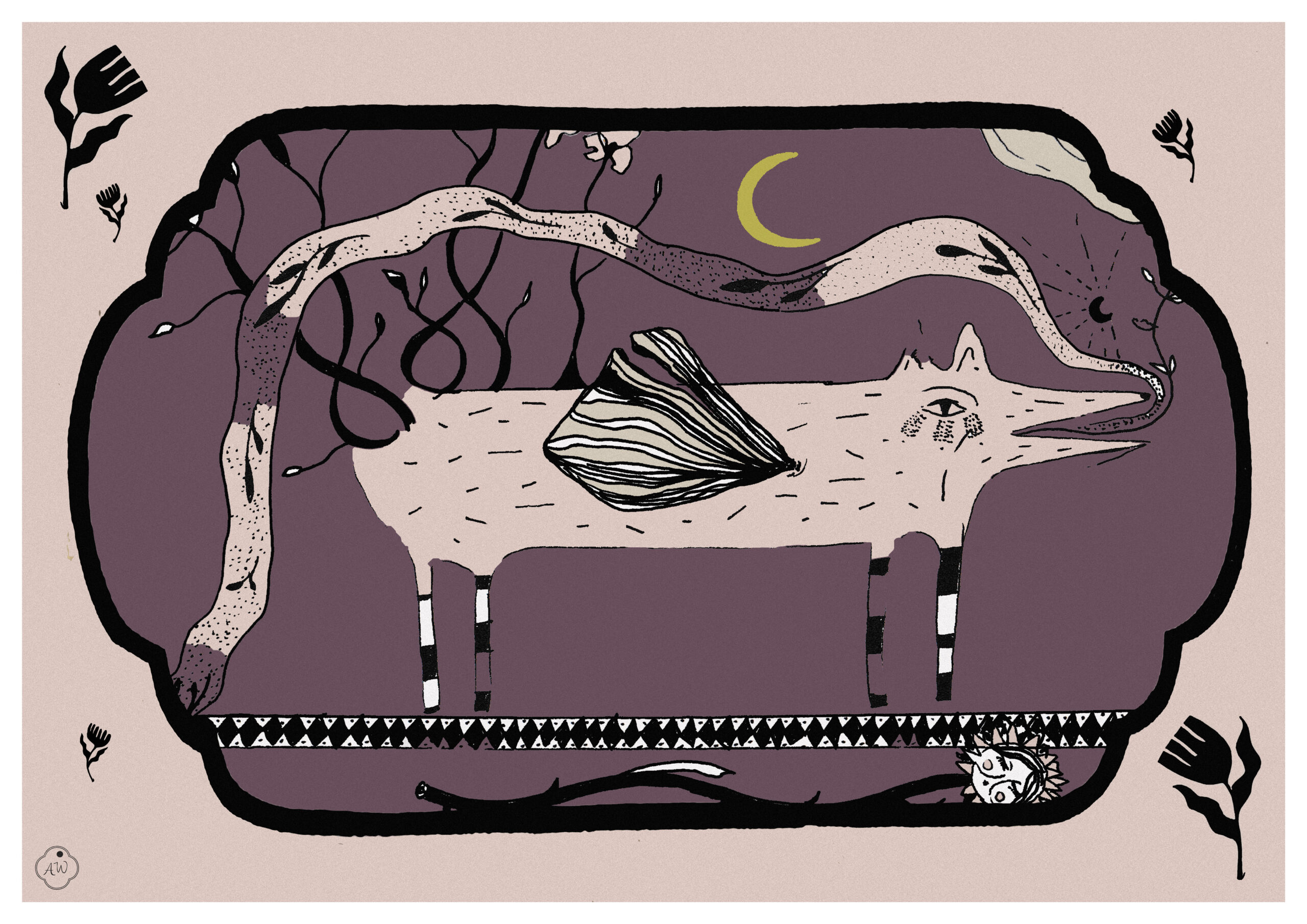 Chien-loup-gardien-de-chemin-carte-postale-ambre-watteau