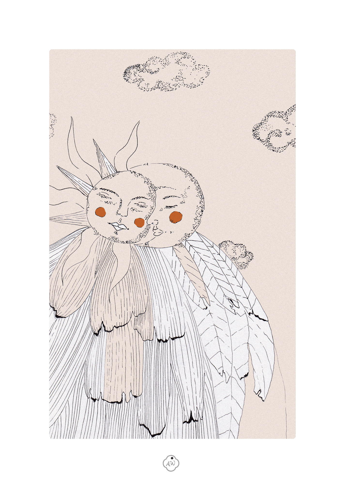 au clair de toi la lune et le soleil tirages d'art ambre watteau