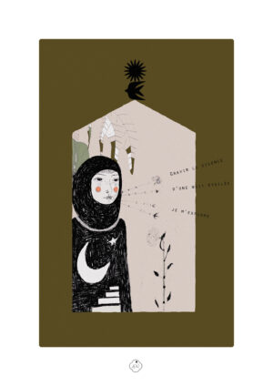 le souffle tirage d'art illustration fleur ambre watteau