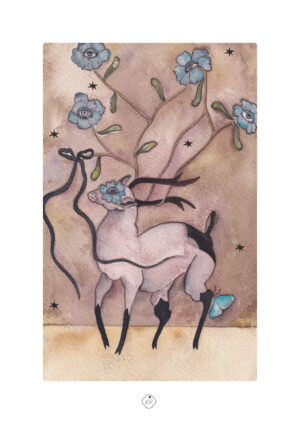 Yugen cerf ambre watteau tirage d'arts